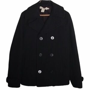 LOGG by H&M black wool pea coat